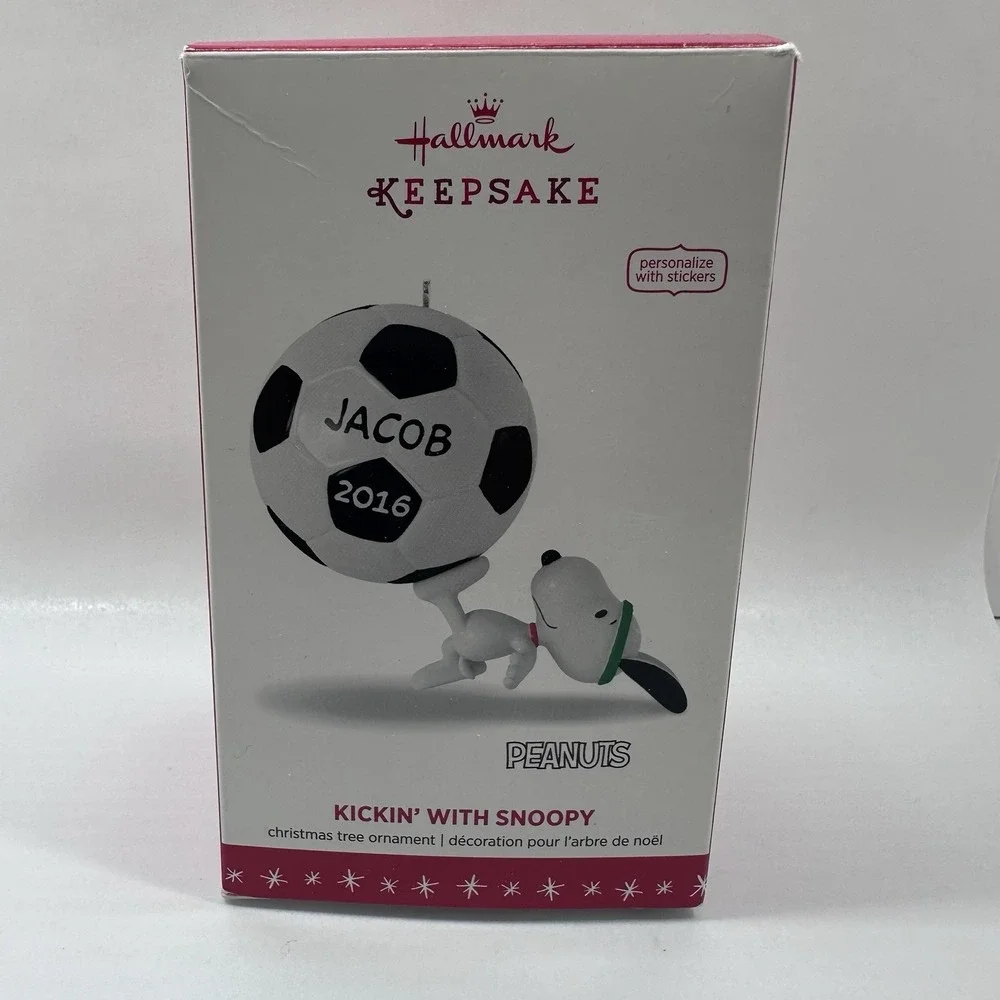 Hallmark Keepsake Peanuts Kickin' With Snoopy Soccer Ornament 2016 Boxed